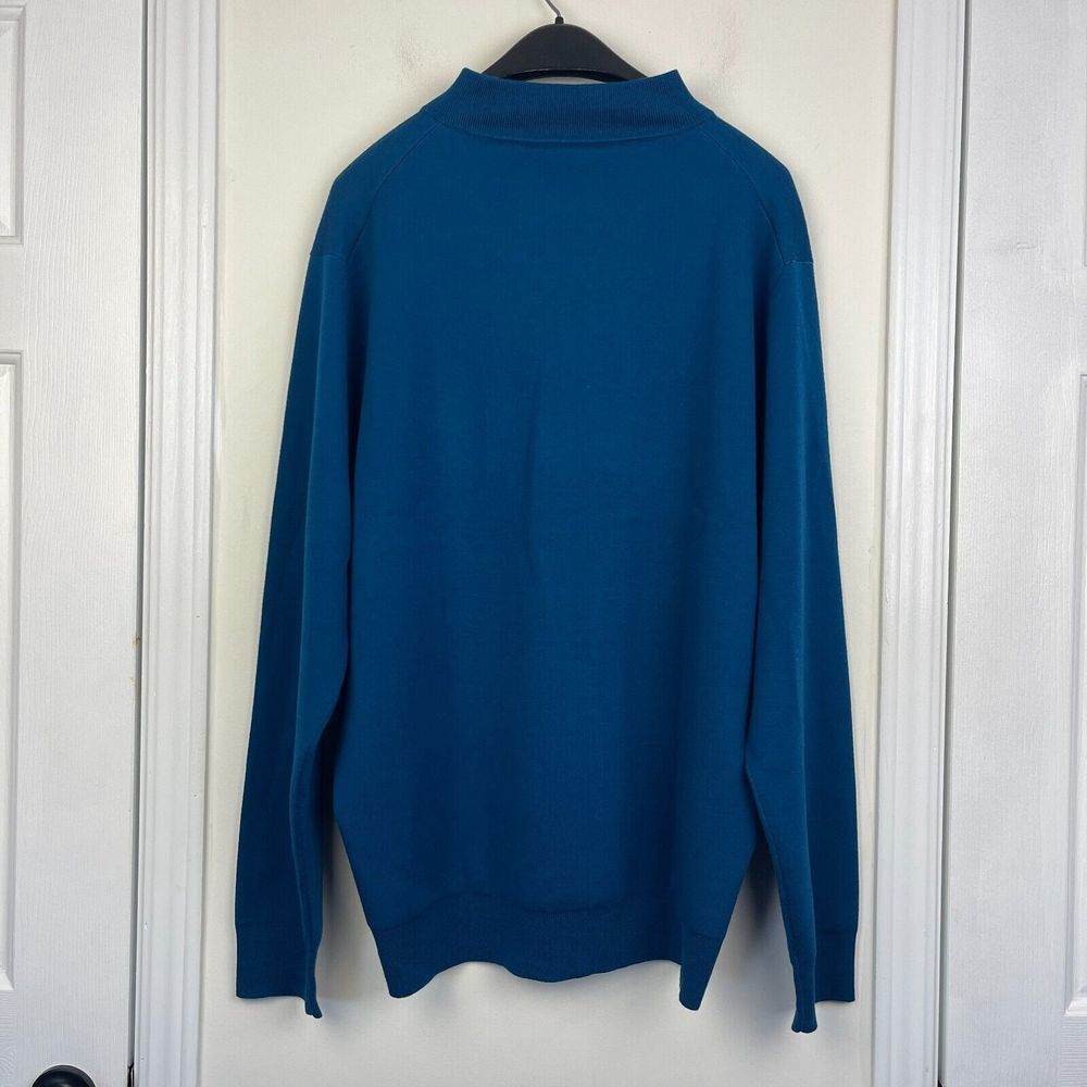 NEW G/Fore Quarter Zip Pullover Mens XXL Petrol Blue New Wool Blend $255 - Picture 5 of 8